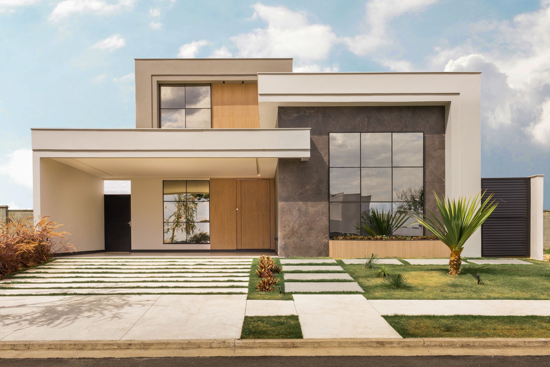 Modern suburban house exterior at daytime