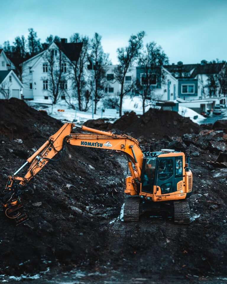 Excavator at a construction site