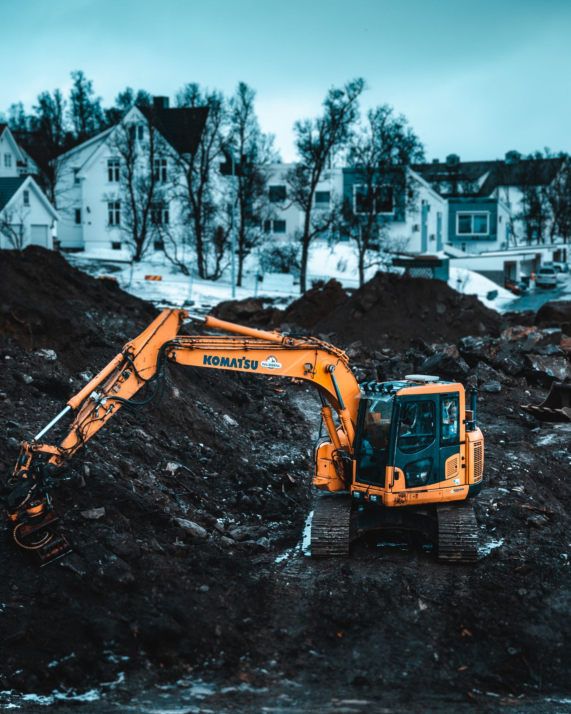 Excavator at a construction site